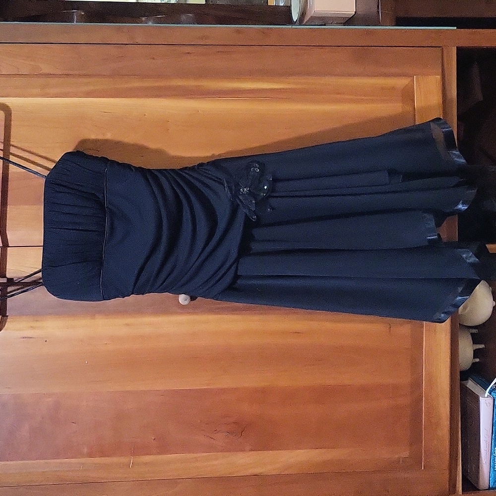 Black fancy party dress short